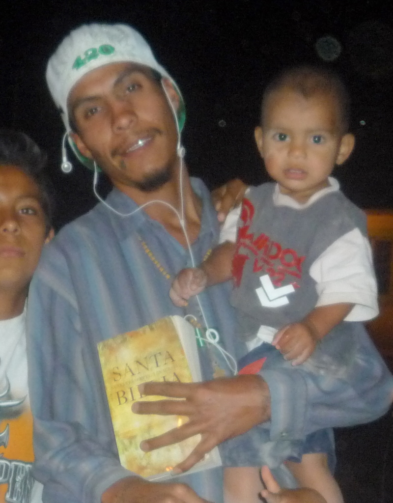 Mario, with his Bible, his Christian music, and his son... One month before he was kidnapped.